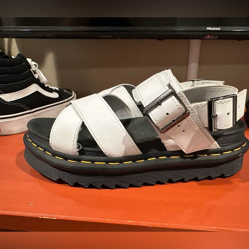 White platform Dr marten sandals size 8